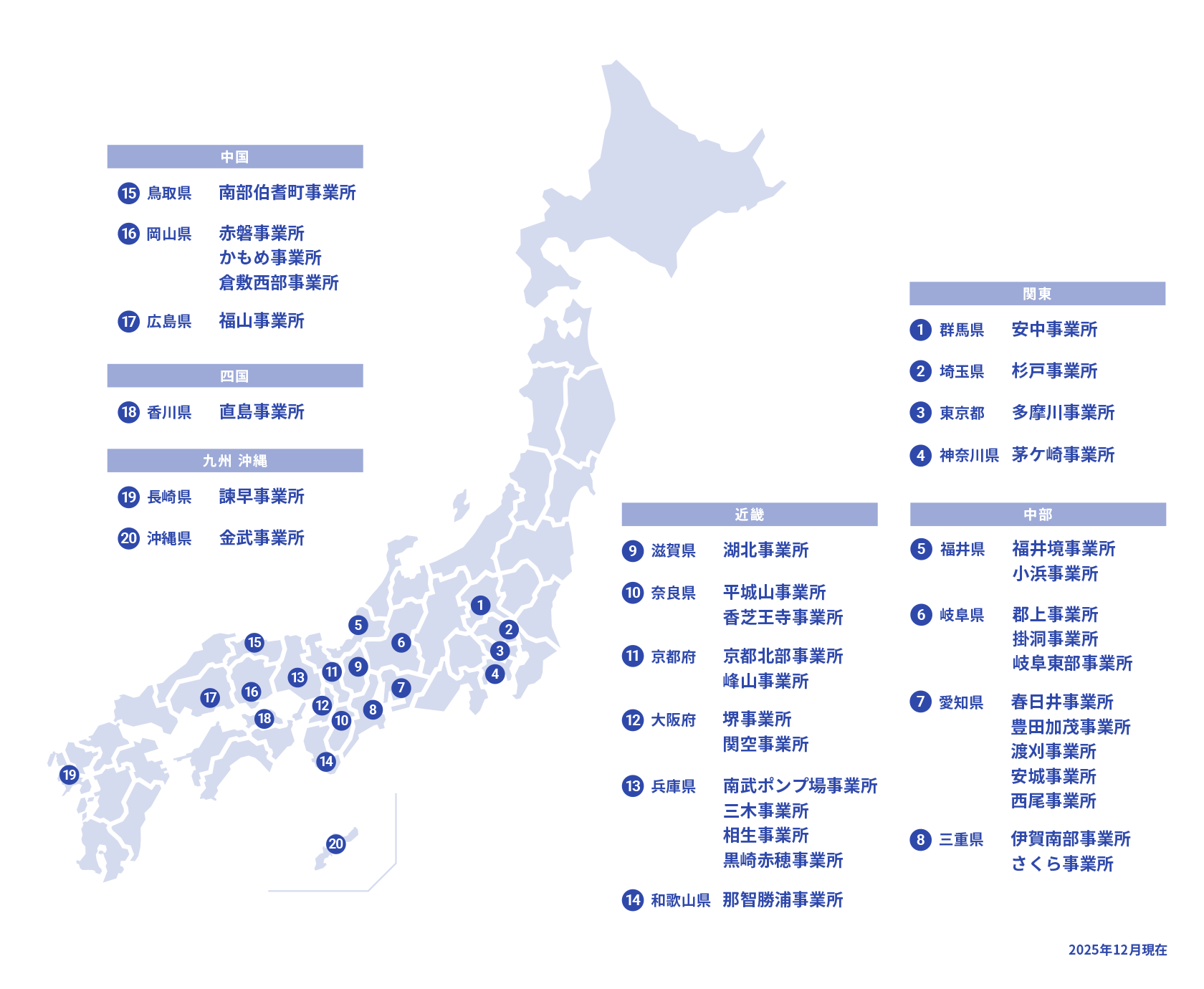 全国の事業所一覧